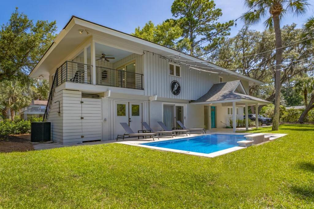 Luxury Beach House - 2Min Walk To Beach - Private Pool - Group & Dog Friendly Hilton Head Island Kültér fotó