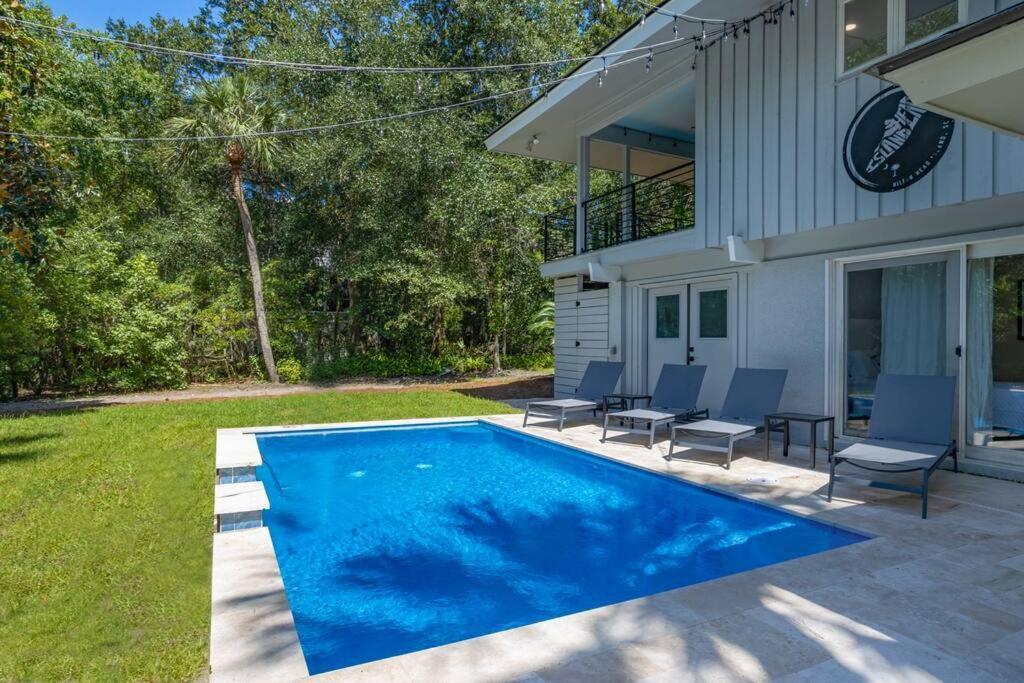 Luxury Beach House - 2Min Walk To Beach - Private Pool - Group & Dog Friendly Hilton Head Island Kültér fotó